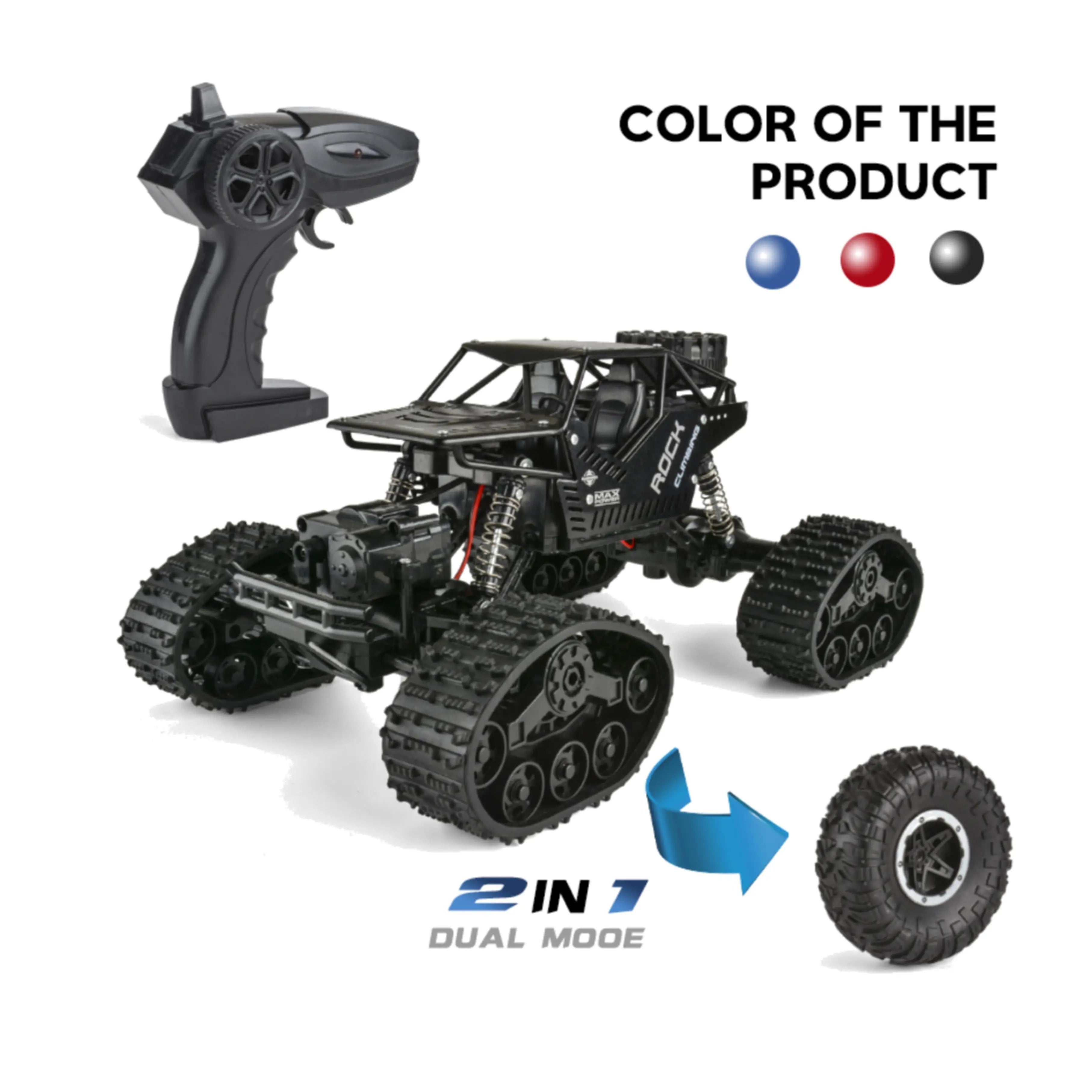 Off-Road RC Climbing Car with Tank Tracks for Sand and Mud PLAYPULSE RC