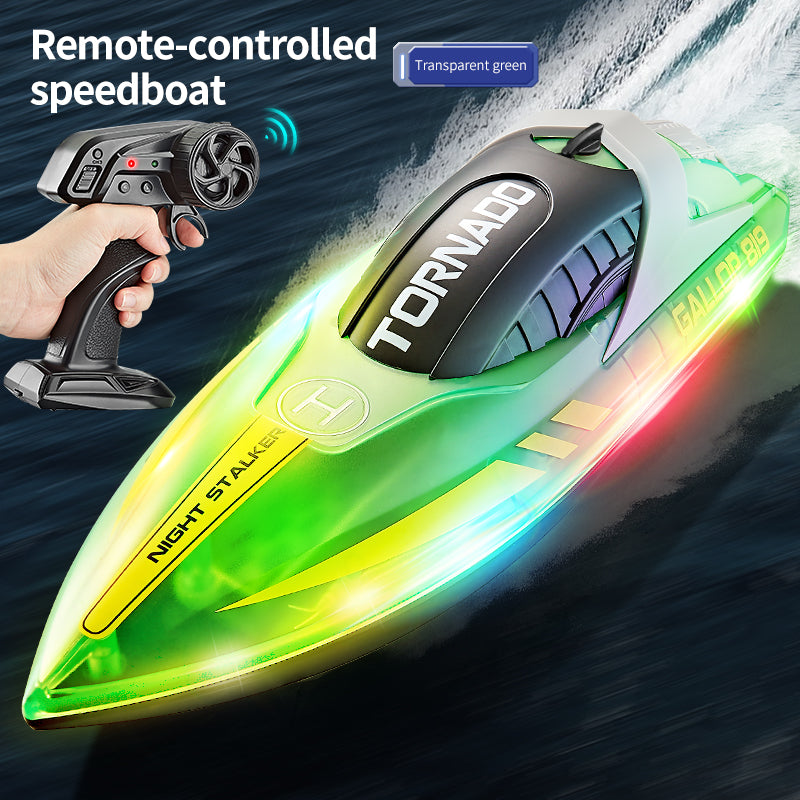 WATERPROOF RECHARGEABLE LED LIGHT-UP RACING RC BOAT