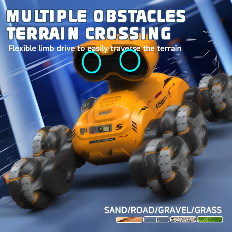 PLAYPULSE 8-Wheel RC Stunt Car with Smart Robot Design