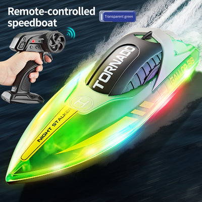WATERPROOF RECHARGEABLE LED LIGHT-UP RACING RC BOAT