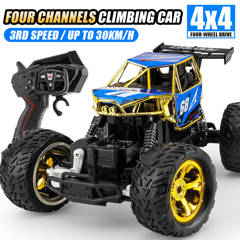 PLAYPULSE 4WD Off-Road RC Truck Durable 4x4 Racing Car