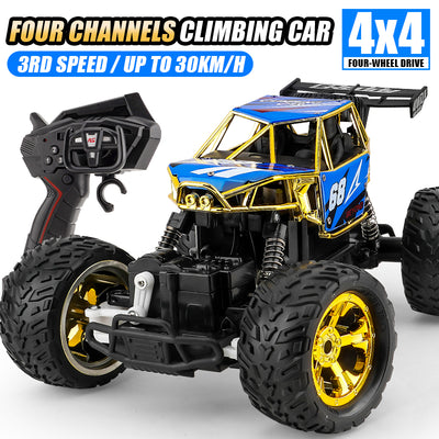 PLAYPULSE 4WD Off-Road RC Truck Durable 4x4 Racing Car