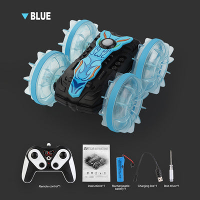 AquaTerrain Xtreme 2.4G Stunt Rover，4WD Waterproof RC Car 360° Flips Rotation Hand Gesture Stunt RC Boat Pool Toy