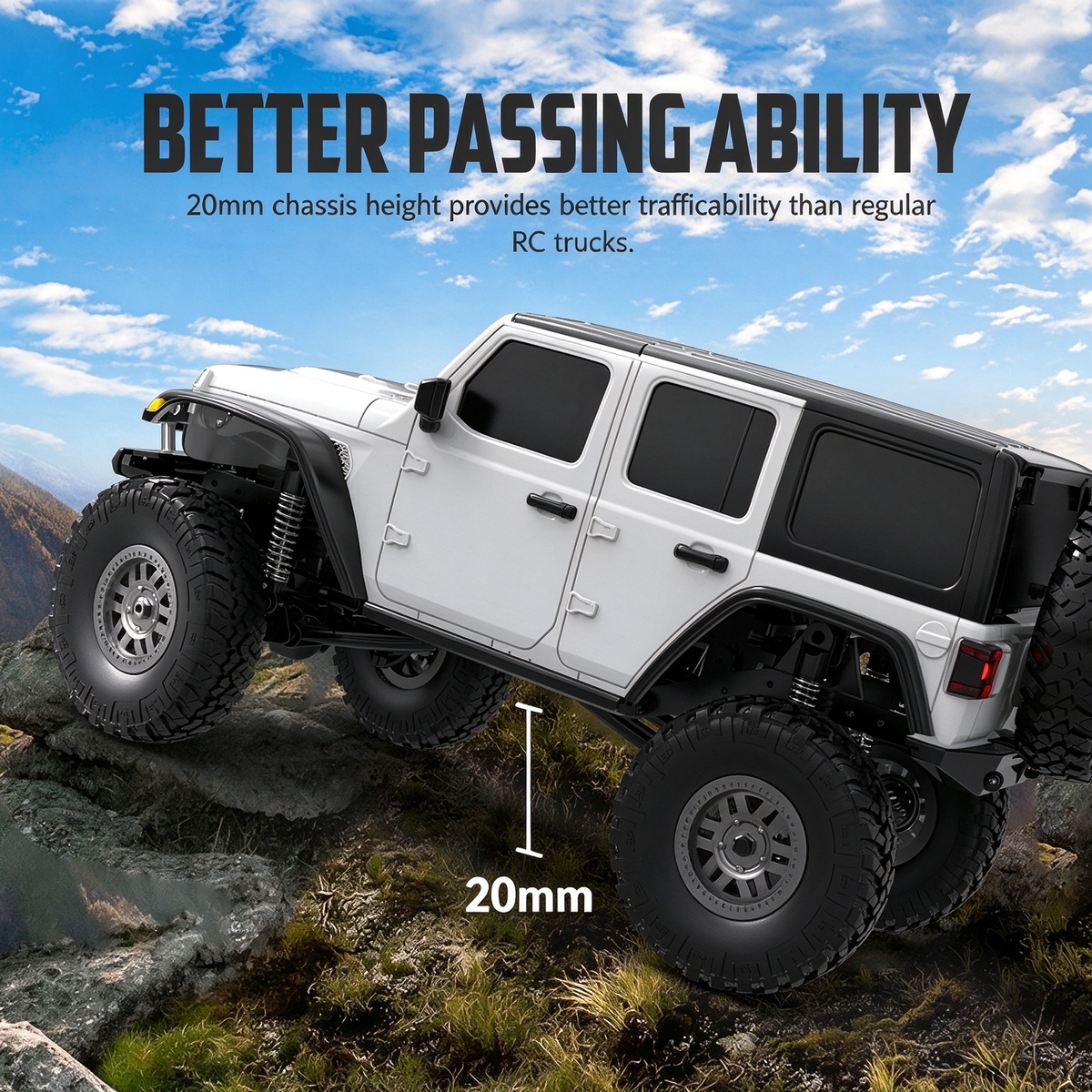 PlayPulseRC 787-1 1:24 RC Jeep Crawler 4WD Lights