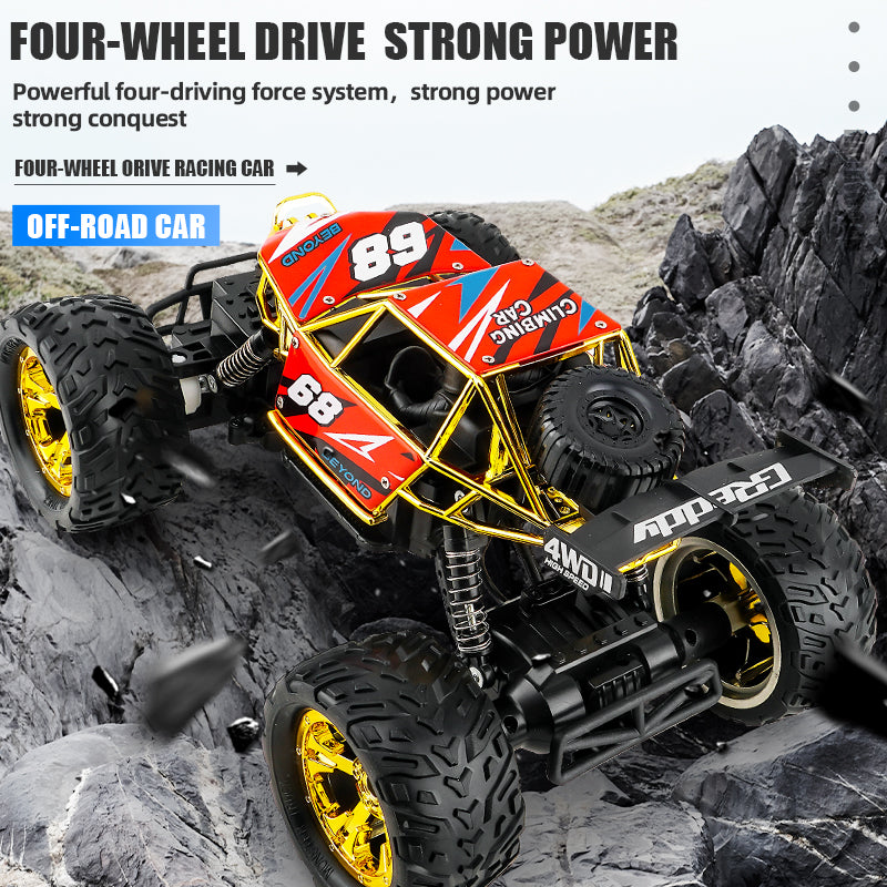 PLAYPULSE 4WD Off-Road RC Truck Durable 4x4 Racing Car