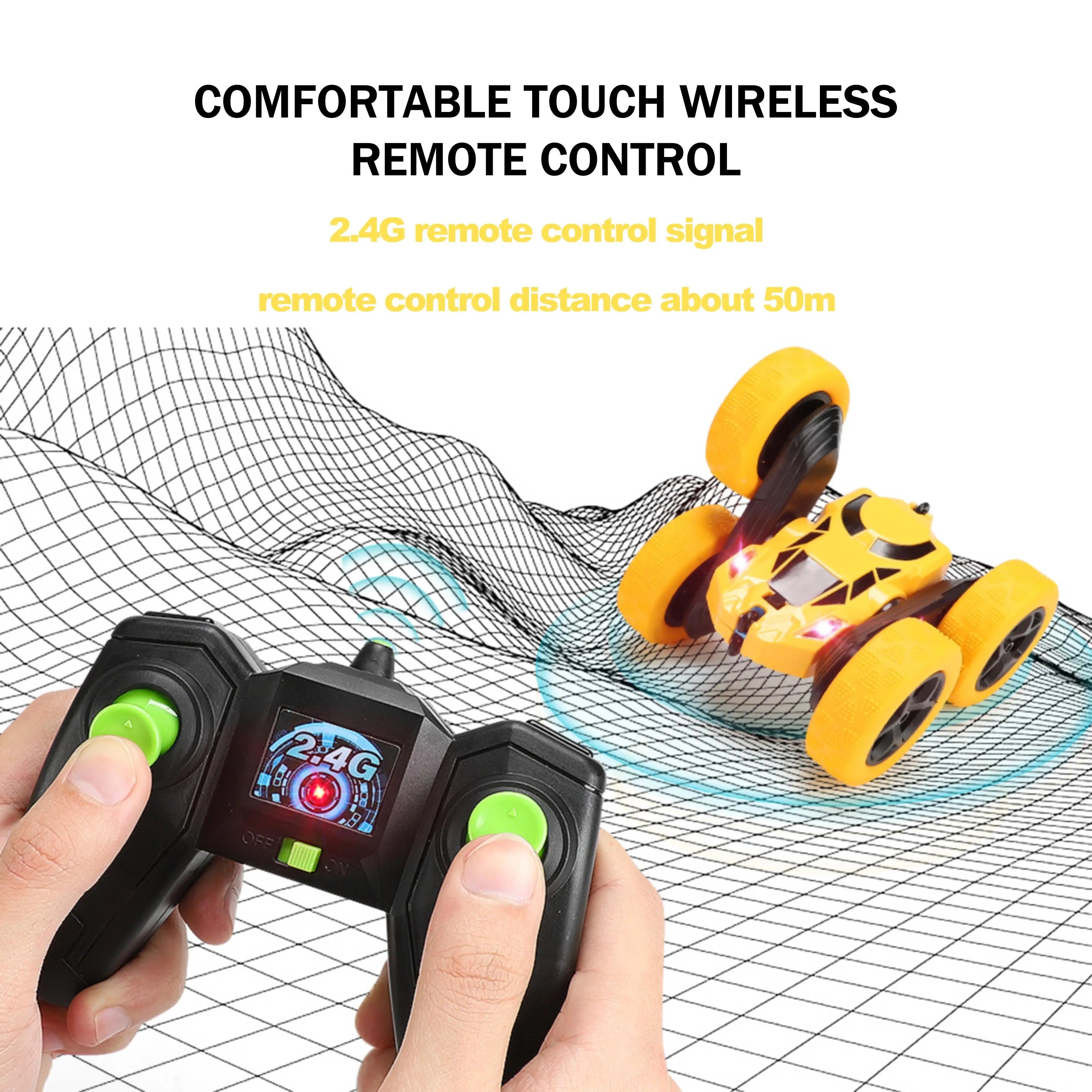 Double-Sided RC Stunt Car with 360° Rotation,Automatic Dog Toys PLAYPULSE