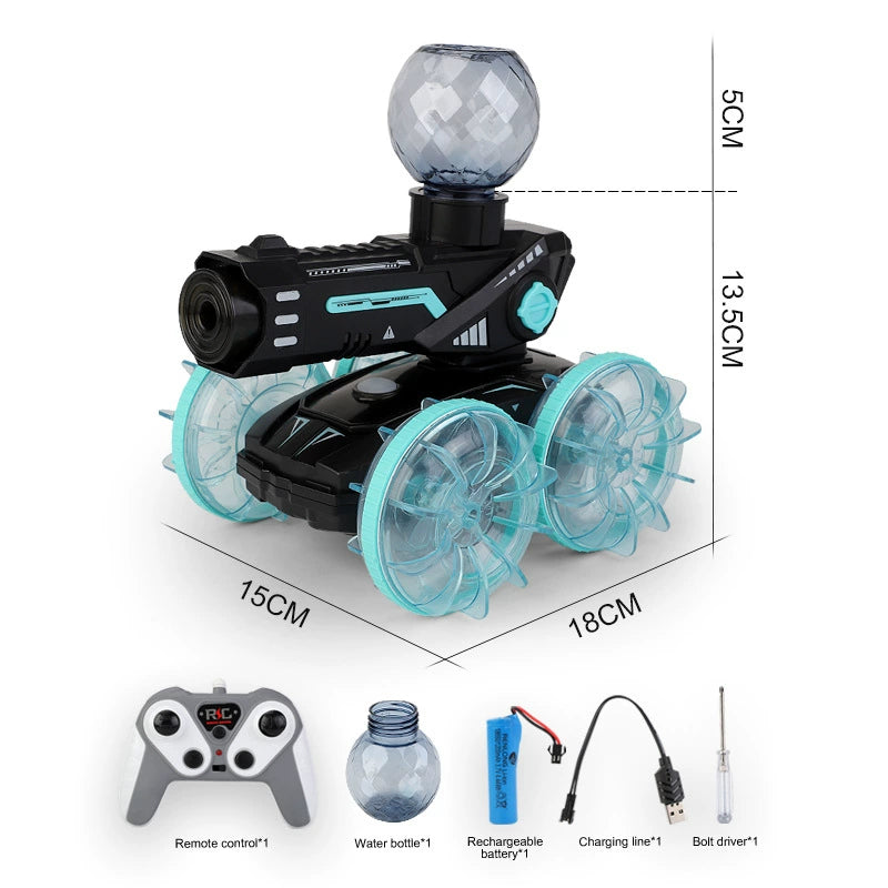 1203N Amphibious RC Car with Water Gun, 4x4 Waterproof Stunt Truck