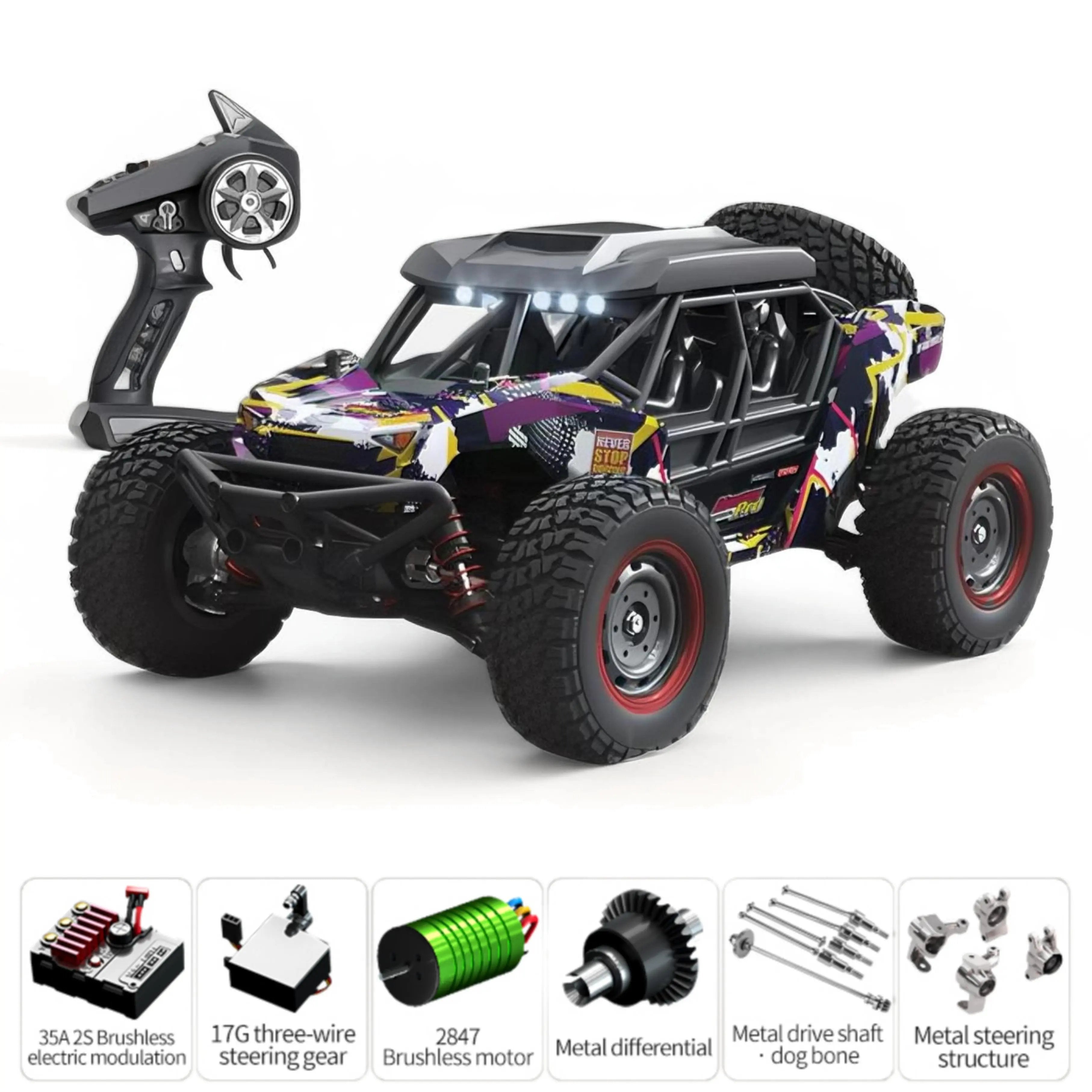 Monster Truck: 70km/h High-Speed 4WD Off-Road RC Car with Brushless Motor PLAYPULSE RC