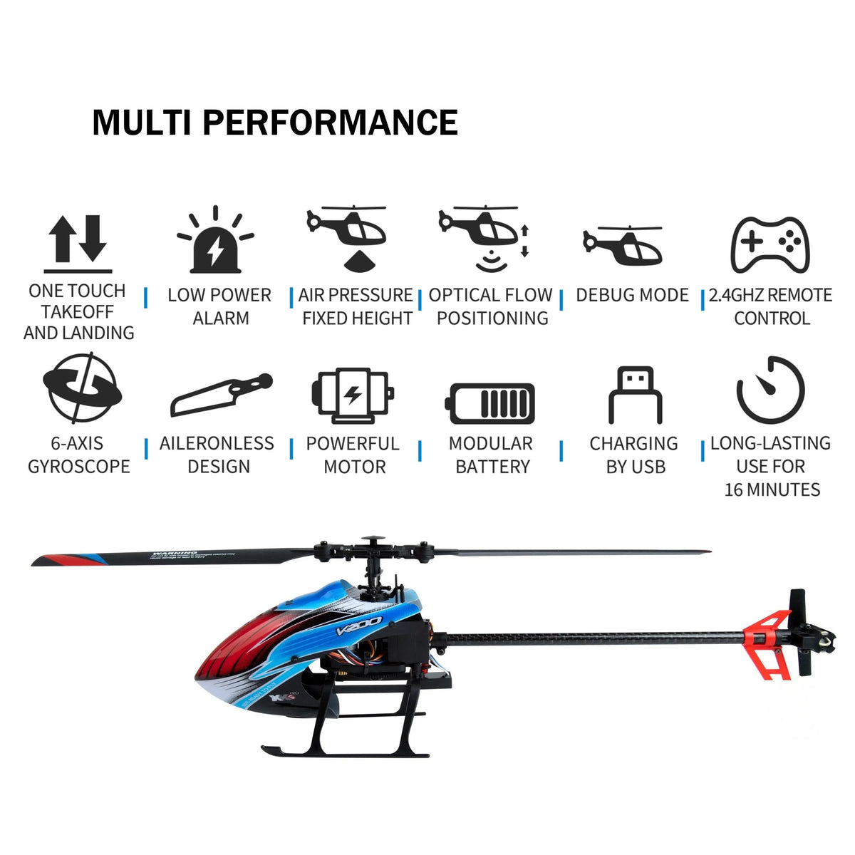 Optical Flow Positioning RC Helicopter Aircraft-MULTI PERFORMANCE-PLAYPULSE