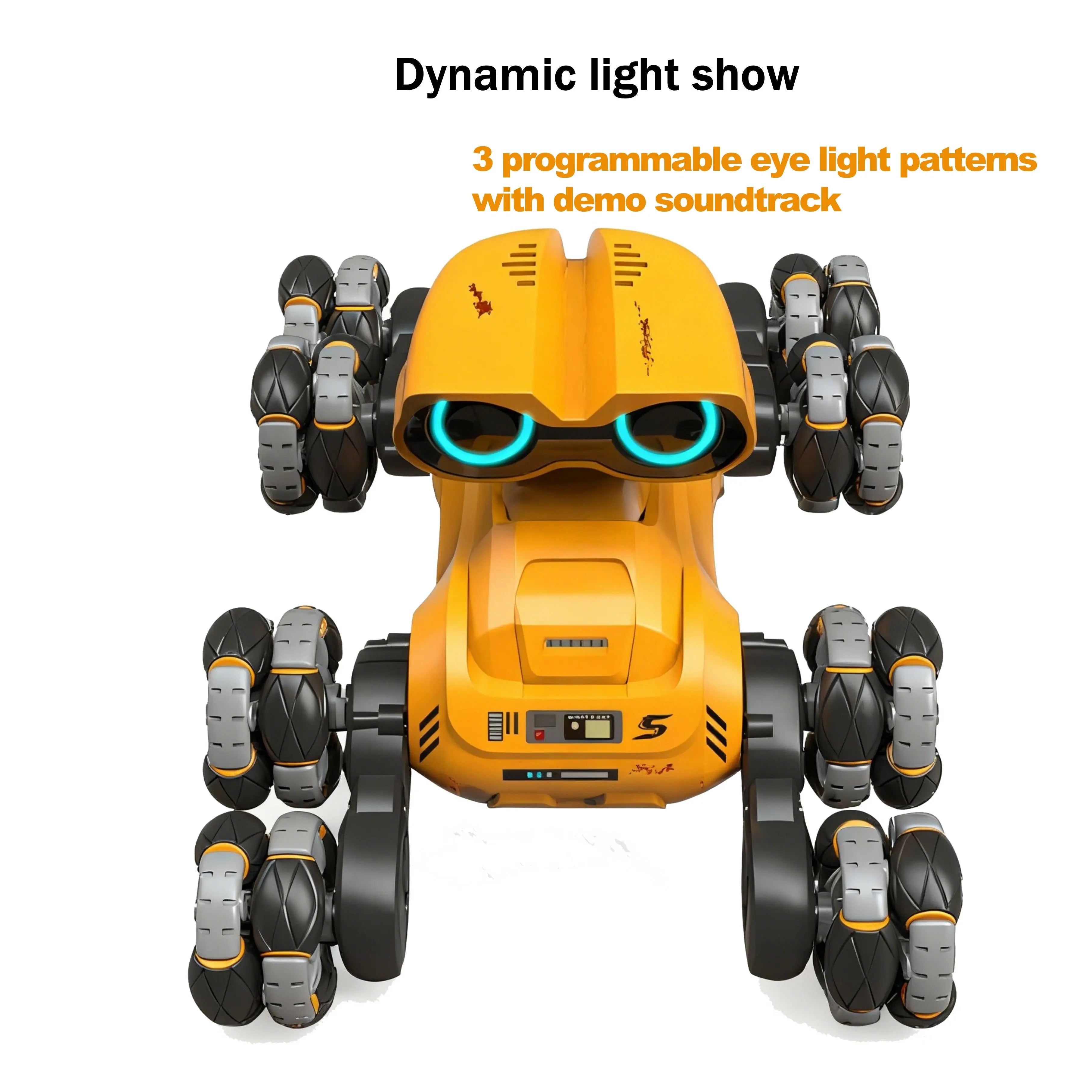 Multi-Function 8-Wheel Stunt Robot with Lights and Music PLAYPULSE