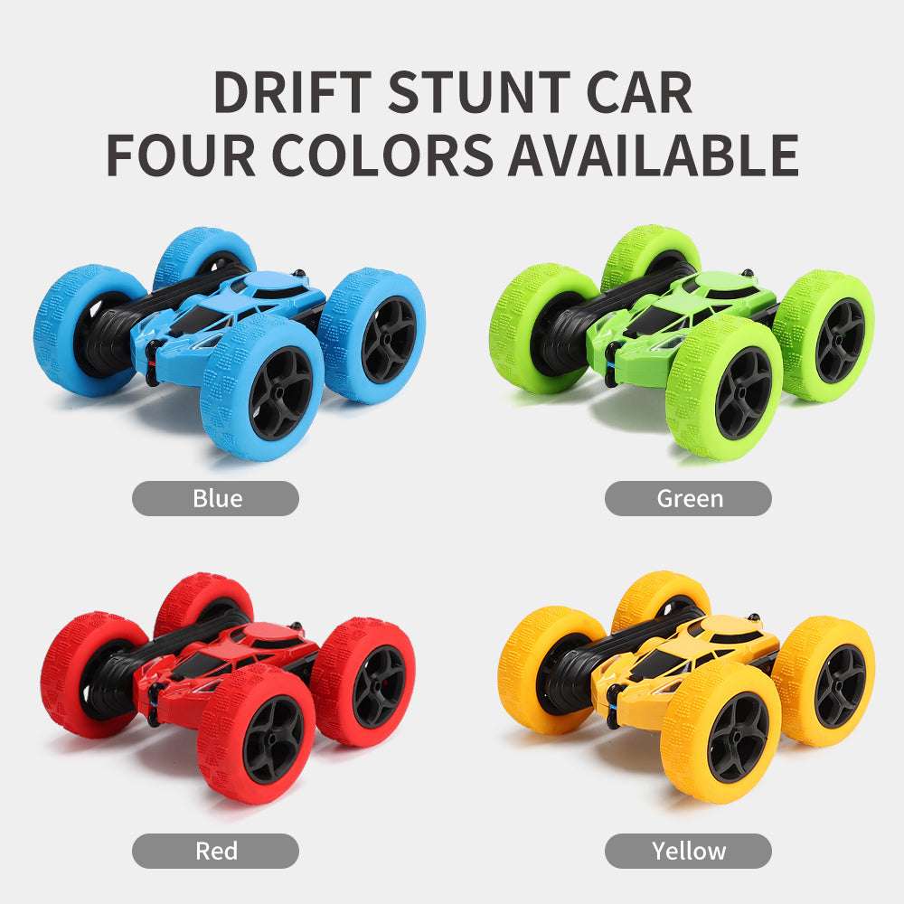 PLAYPULSE double sided RC stunt car in blue green red and yellow colors for drift stunts