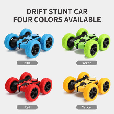 PLAYPULSE double sided RC stunt car in blue green red and yellow colors for drift stunts