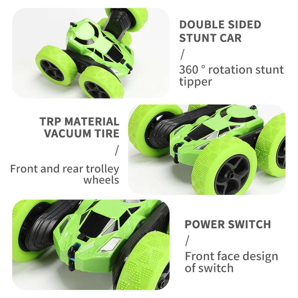 PLAYPULSE double sided RC stunt car with 360 degree rotation tipper and TRP vacuum tires