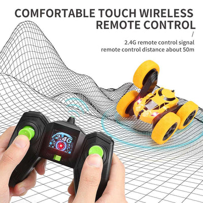 PLAYPULSE double sided RC stunt car with comfortable touch wireless remote control and 2.4G signal