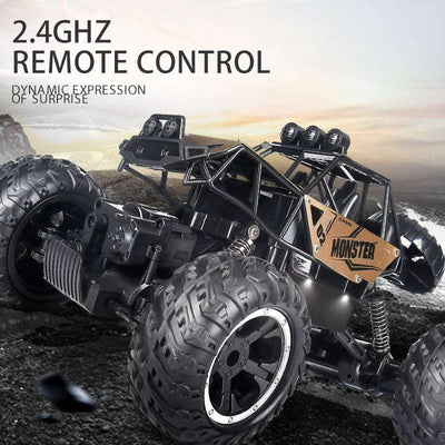 PLAYPULSE wireless remote control off-road car with rugged tires and 24GHz remote system for rough terrain