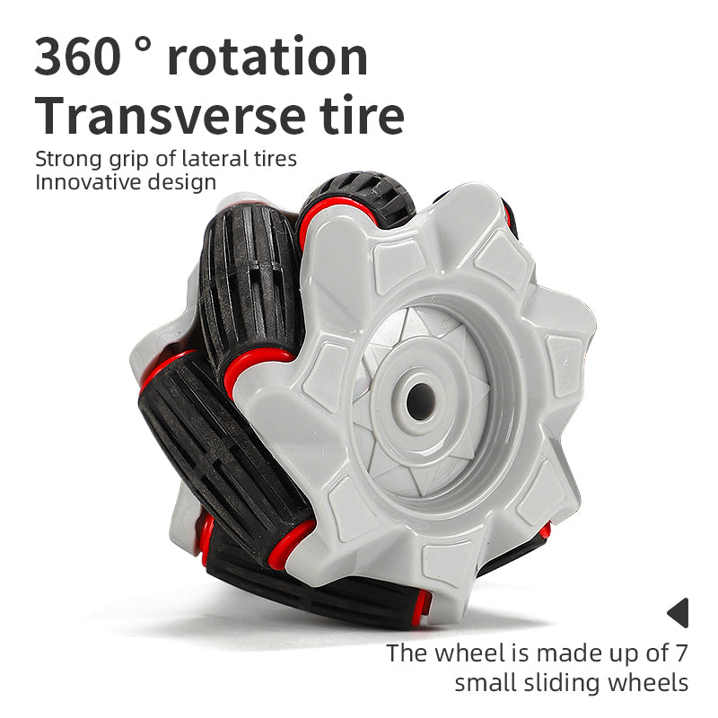 PLAYPULSE RC car with sidesway and flips featuring innovative 360-degree rotation transverse tires