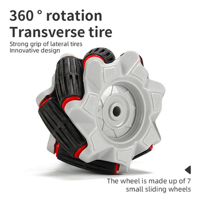 PLAYPULSE RC car with sidesway and flips featuring innovative 360-degree rotation transverse tires