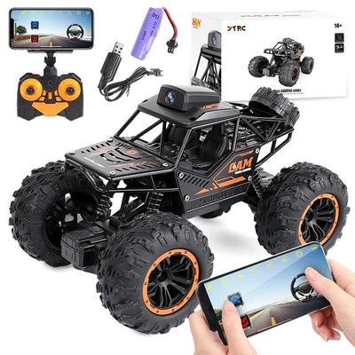 PLAYPULSE WiFi camera RC car 2MP with remote control and smartphone app for live video
